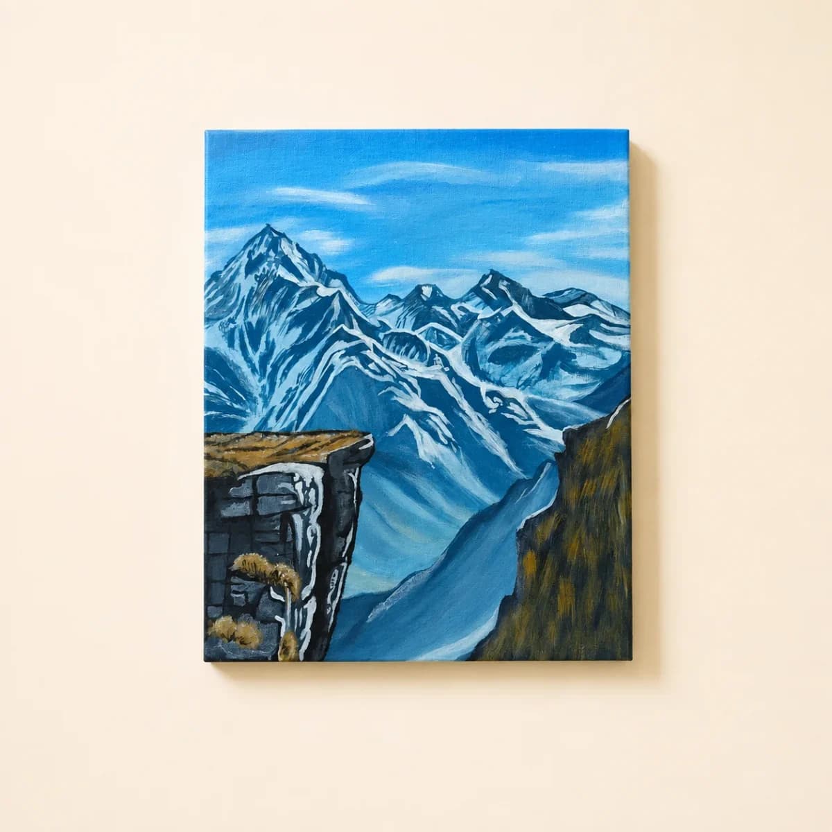 Original Beyond the Peaks Handmade Acrylic Painting acrylic on canvas painting by artwithpreet (10x12-inch canvas)