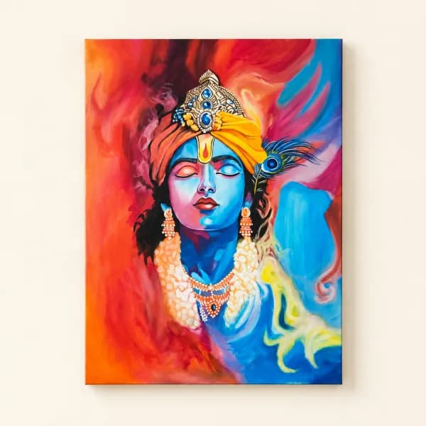 Original Krishna Handmade Acrylic Painting acrylic on canvas painting by Amanpreet Kaur