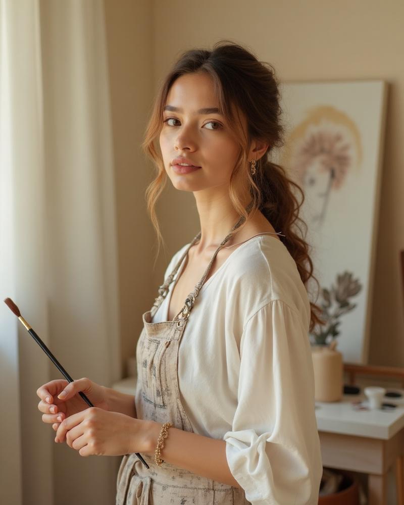 Artist in studio